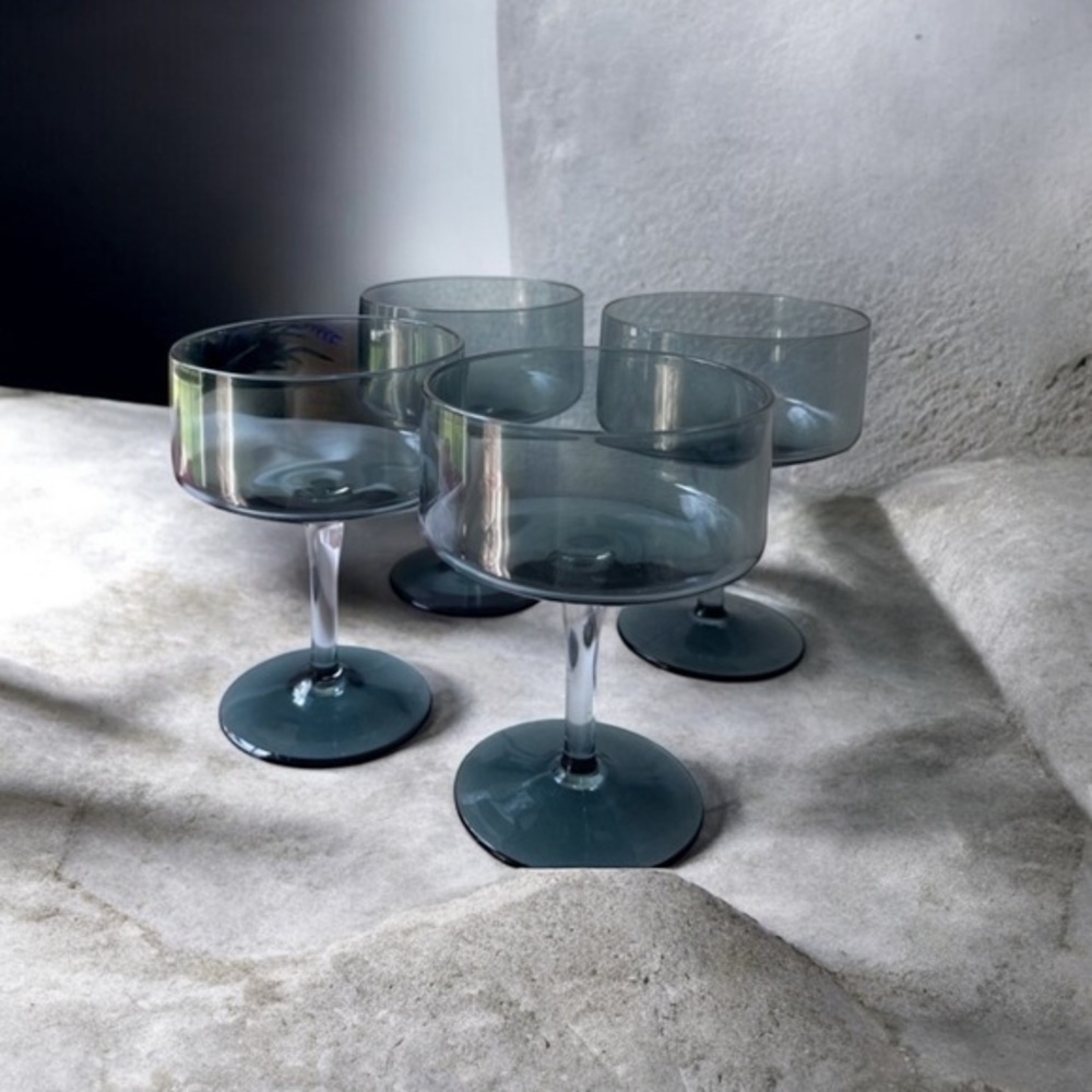 8 glasses MCM Lenox dust blue glasses set of 8
